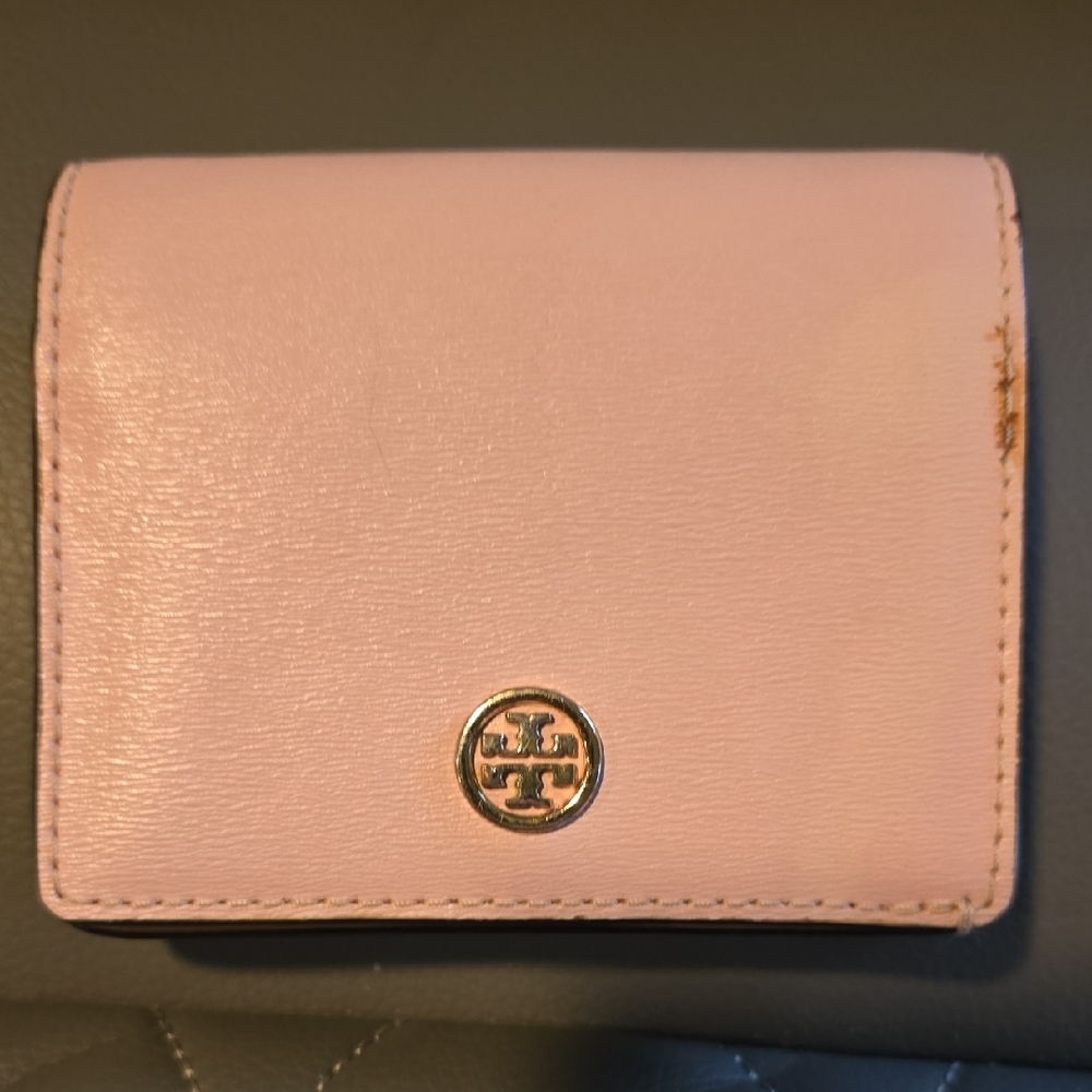 Tory Burch Pink Leather Wallet Compact Design
